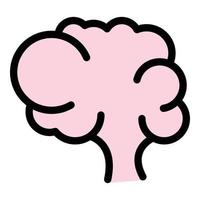 Neuro brain icon color outline vector