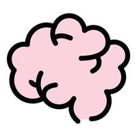 People brain icon color outline vector