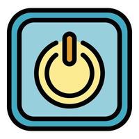 Power energy button icon color outline vector