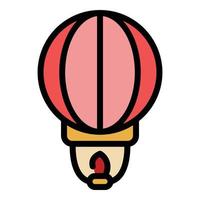 Fire floating lantern icon color outline vector