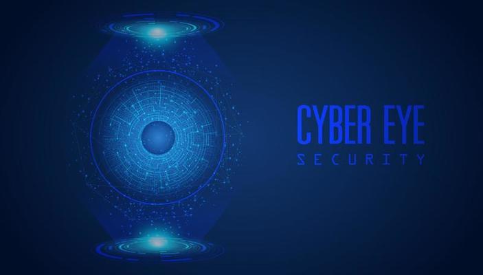 Modern Cybersecurity Technology Background with Eye