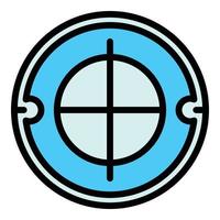 Repair manhole icon color outline vector