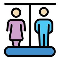Woman man toilet icon color outline vector