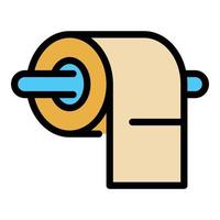 Toilet paper icon color outline vector