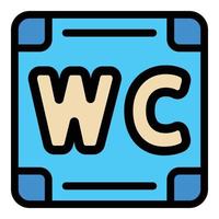 Wc board icon color outline vector