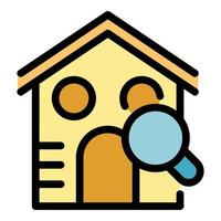 Search house sale icon color outline vector