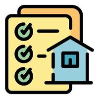 House agent papers icon color outline vector