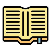 Law book icon color outline vector