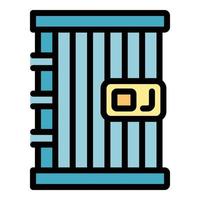 Jail cell icon color outline vector