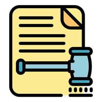 Law document icon color outline vector