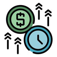 Money time icon color outline vector