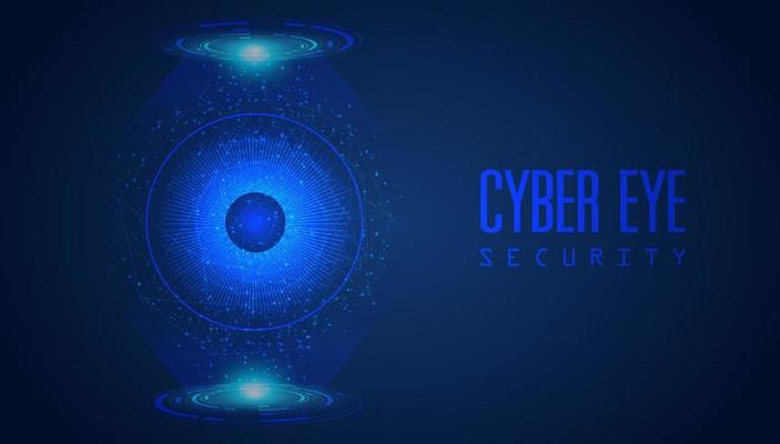 Modern Cybersecurity Technology Background with Eye