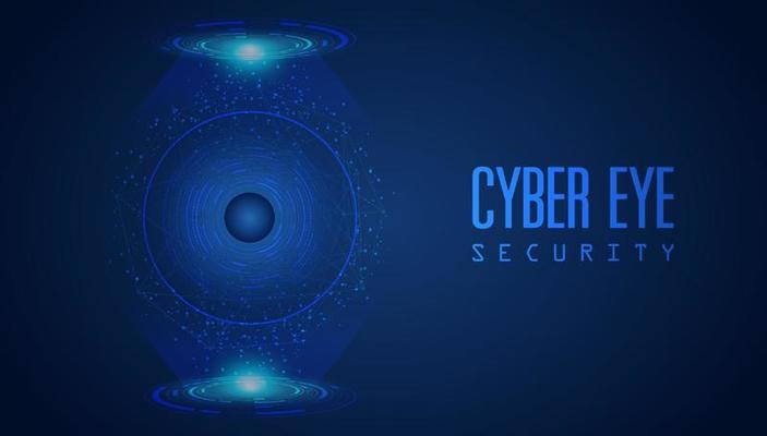 Modern Cybersecurity Technology Background with Eye