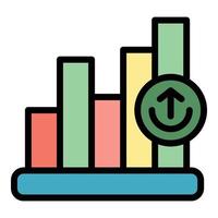 Growth market icon color outline vector