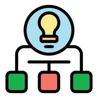 Idea contribution icon color outline vector