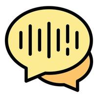 Speech recognition icon color outline vector