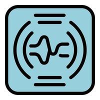 Recorder voice device icon color outline vector