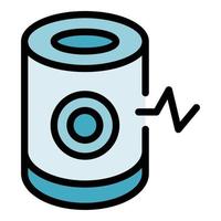Smart speaker icon color outline vector