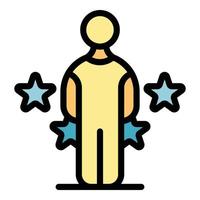Self-esteem man icon color outline vector