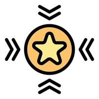 Self-esteem star idea icon color outline vector