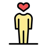 Self-esteem heart icon color outline vector