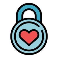 Self-esteem padlock icon color outline vector