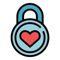 Self-esteem padlock icon color outline vector