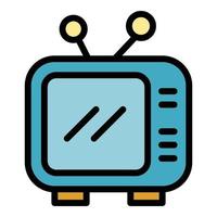 Tv project icon color outline vector