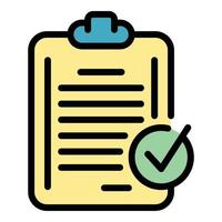 Checklist done icon color outline vector