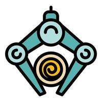 Log material paper icon color outline vector