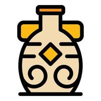 Pitcher amphora icon color outline vector