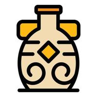 Pitcher amphora icon color outline vector