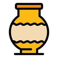 Ancient vase icon color outline vector