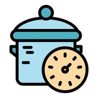 Multicooker icon color outline vector