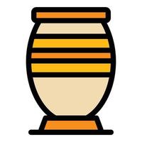 Greek pottery icon color outline vector