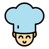 Chef hat icon color outline vector