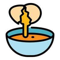 Egg bowl cooking icon color outline vector