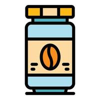 Coffee jar icon color outline vector