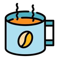 vector de contorno de color de icono de taza de café