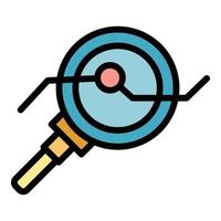 Magnifying market icon color outline vector