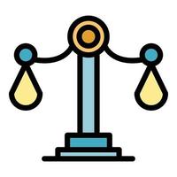 Market scale icon color outline vector