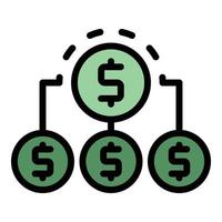 Money segmentation icon color outline vector