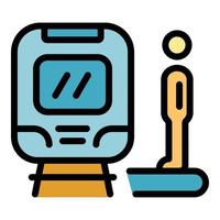 Platform passenger icon color outline vector