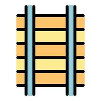 Train track icon color outline vector