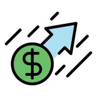 Fast money transfer icon color outline vector