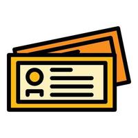 Card money transfer icon color outline vector