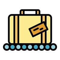 Airport luggage icon color outline vector