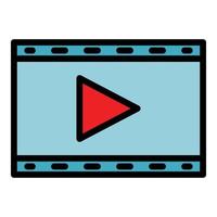 Clip movie icon color outline vector