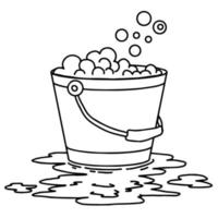 design illustration outline bucket washing icon vector