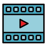 Video editor icon color outline vector